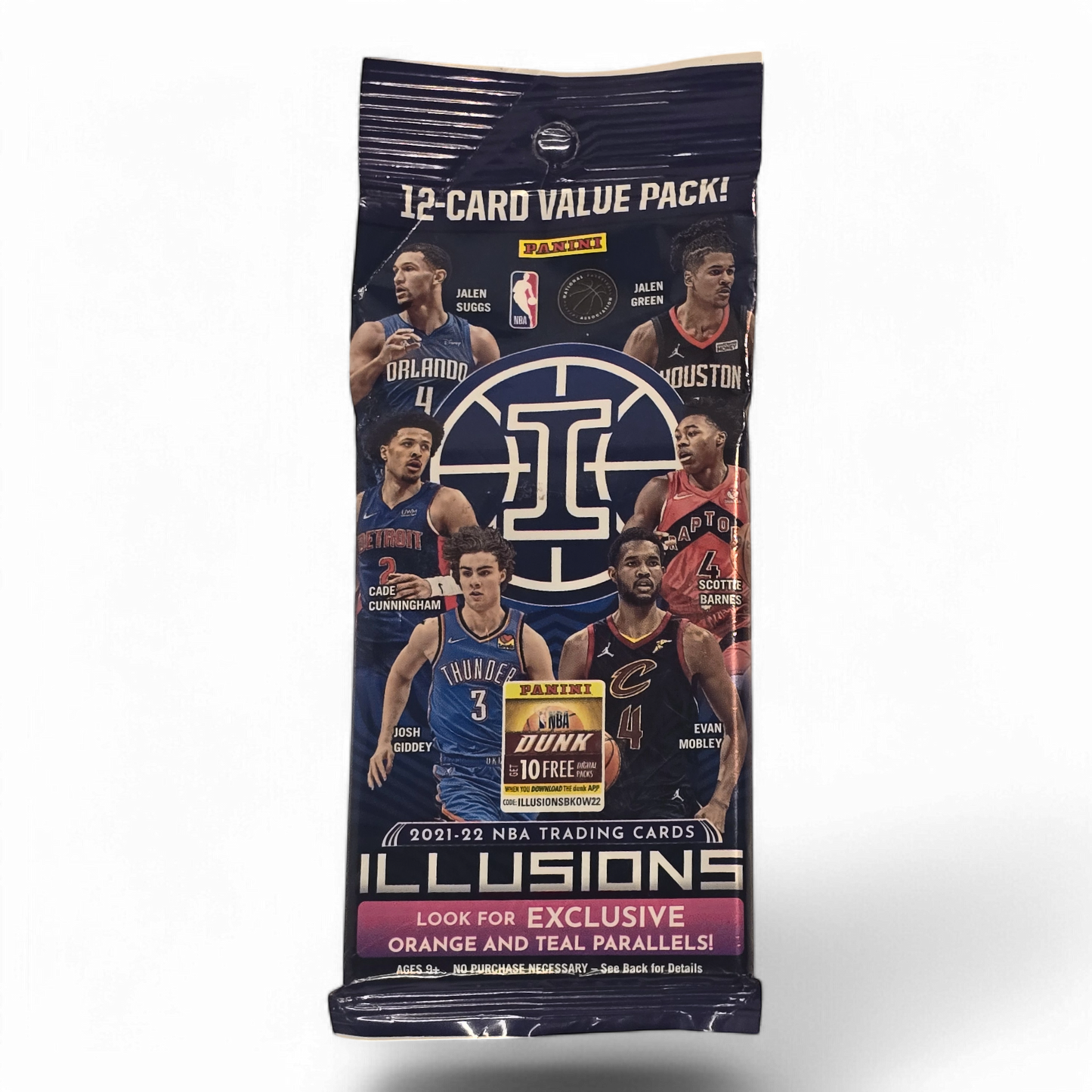 2021-22 Panini Illusions Basketball Cards - 12 Card Value Pack - Exclusive Orange And Teal Parallels!