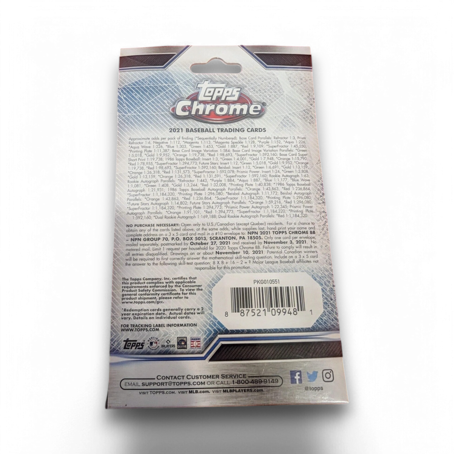2021 Topps Chrome Baseball Hanger Box