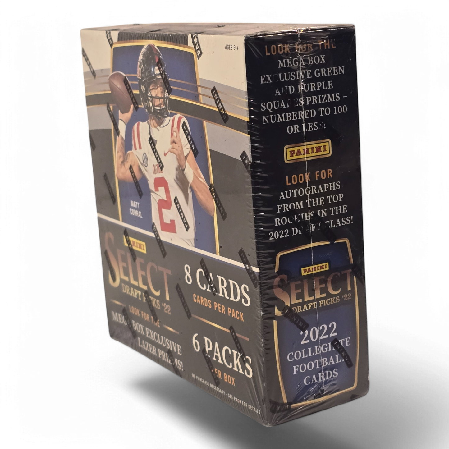 2022 Panini Select Draft Picks Football Cards - 48 Card Mega Box - Exclusive Purple Lazer Prizms!