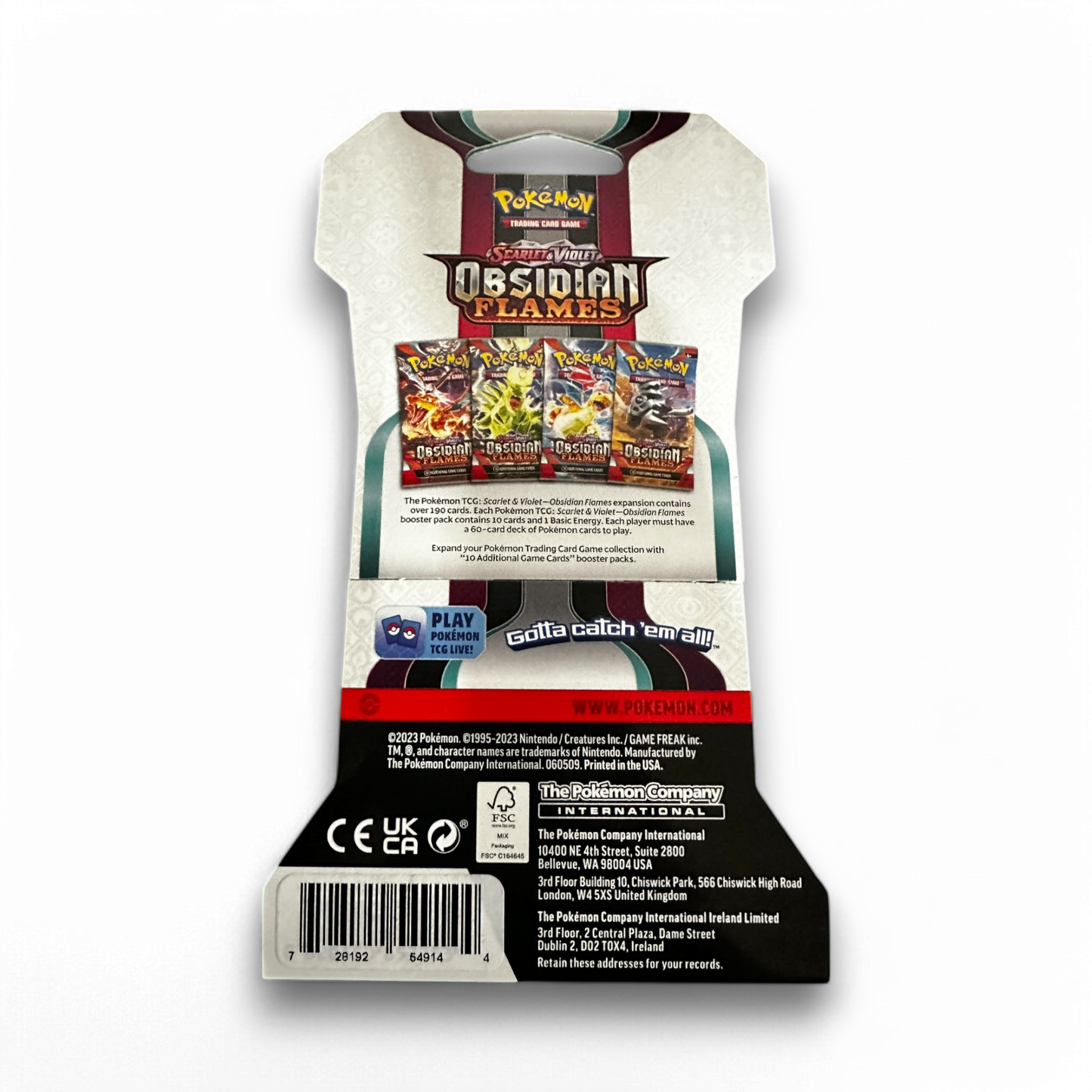 Pokemon TCG: Scarlet & Violet Obsidian Flames Sleeved Booster Pack