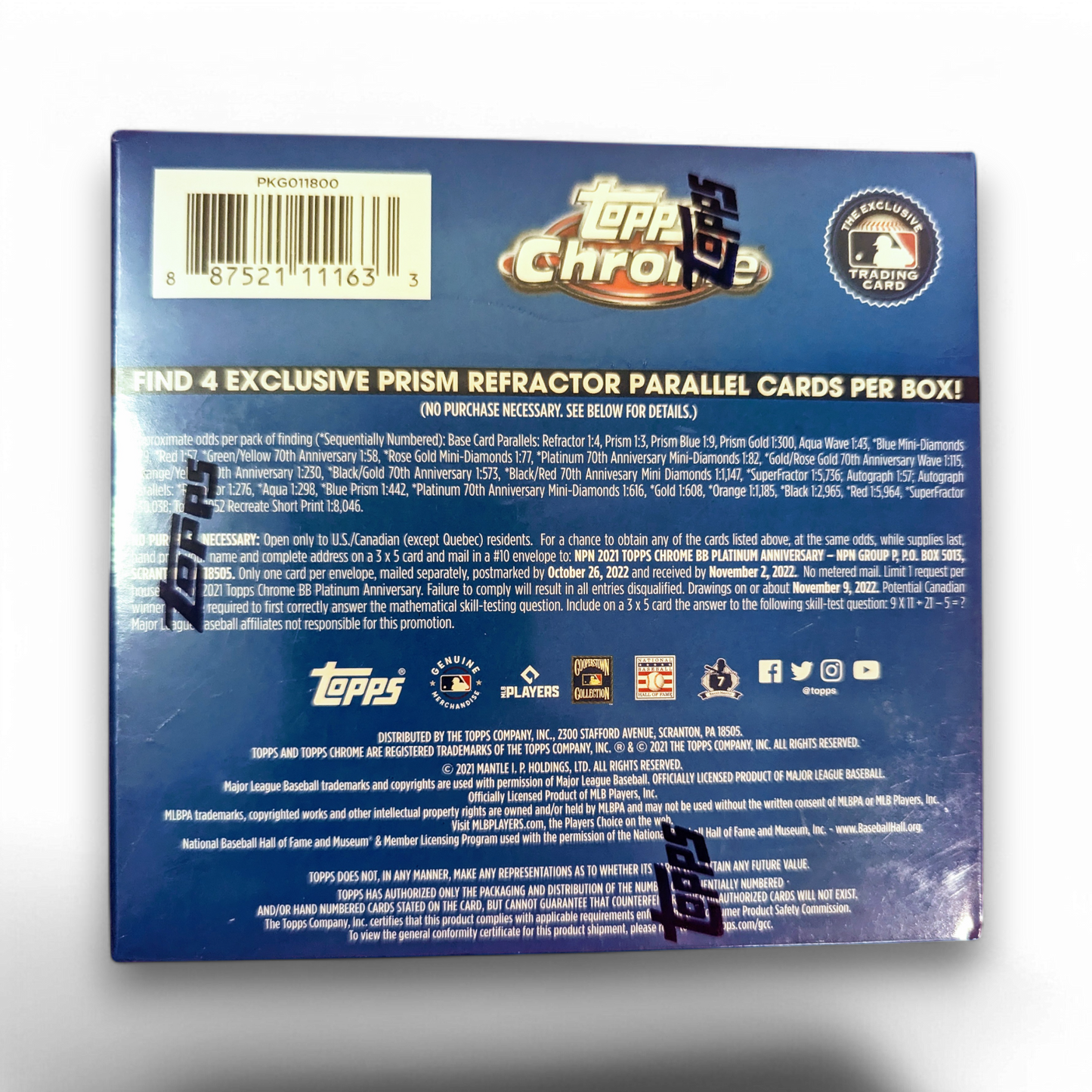 2021 Topps Chrome Platinum Anniversary Baseball - Mega Box (Blue)