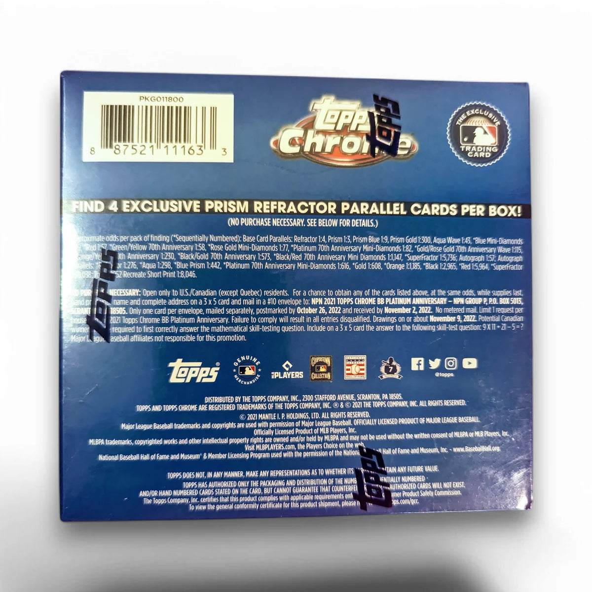 2021 Topps Chrome Platinum Anniversary Baseball – Mega Box (Blue)