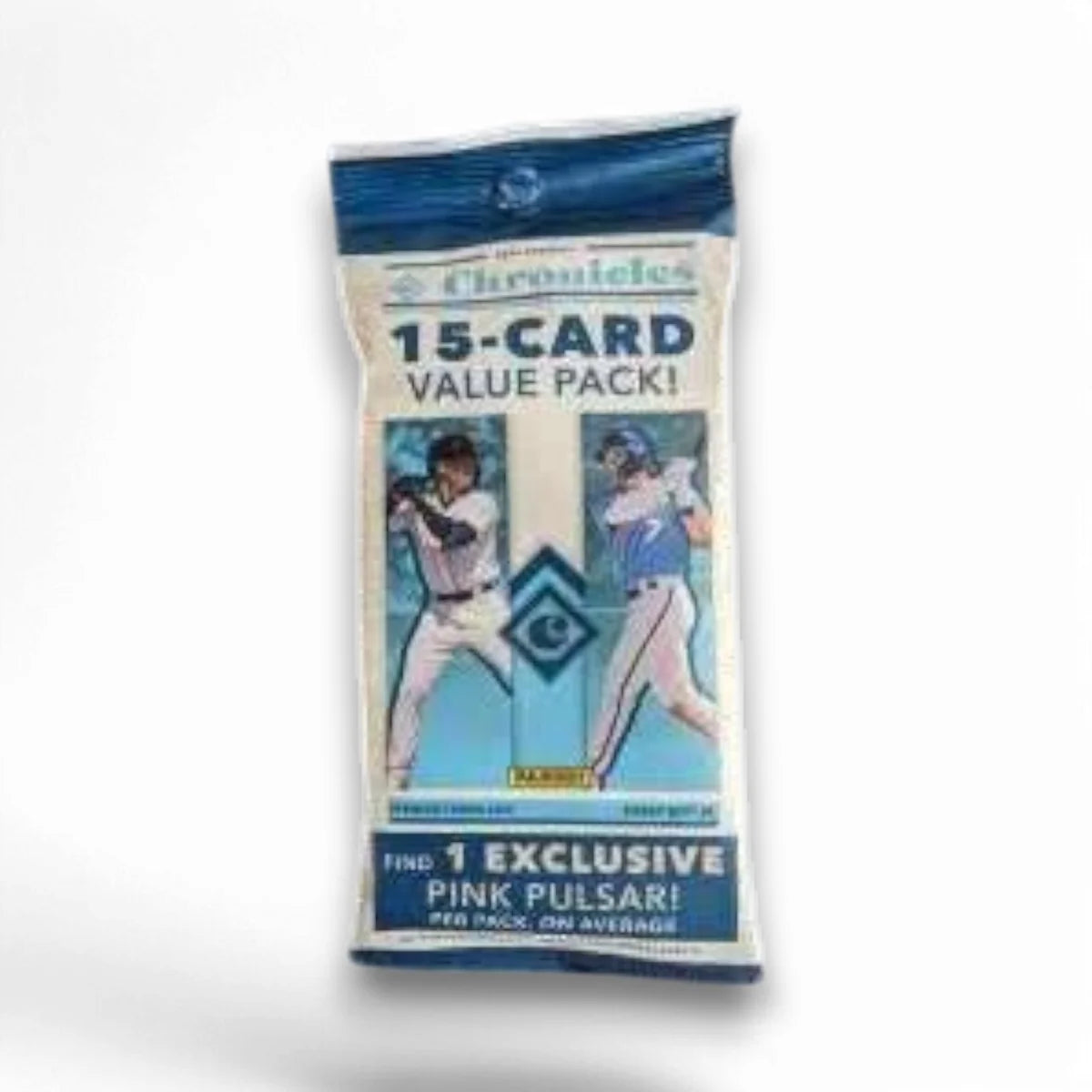 A sealed original retail packaging of 2022 Panini Chronicles Baseball Value Pack featuring 15 trading cards, with an image of two baseball players on the front.