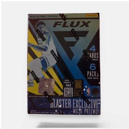 Basketball trading card pack with 'Flux' branding on a white background