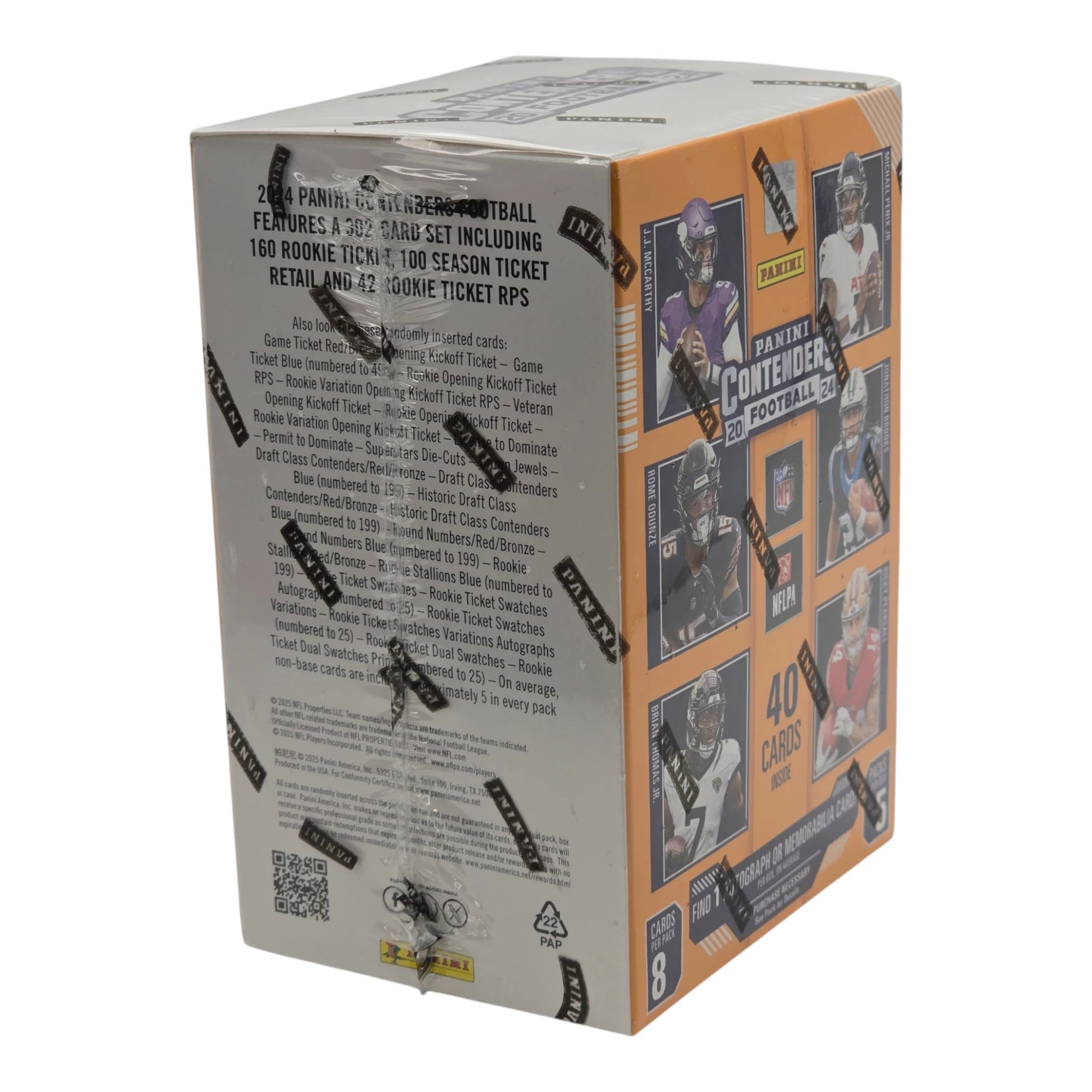 2024 Panini Contenders Football - Blaster Box — top panel with pack configuration