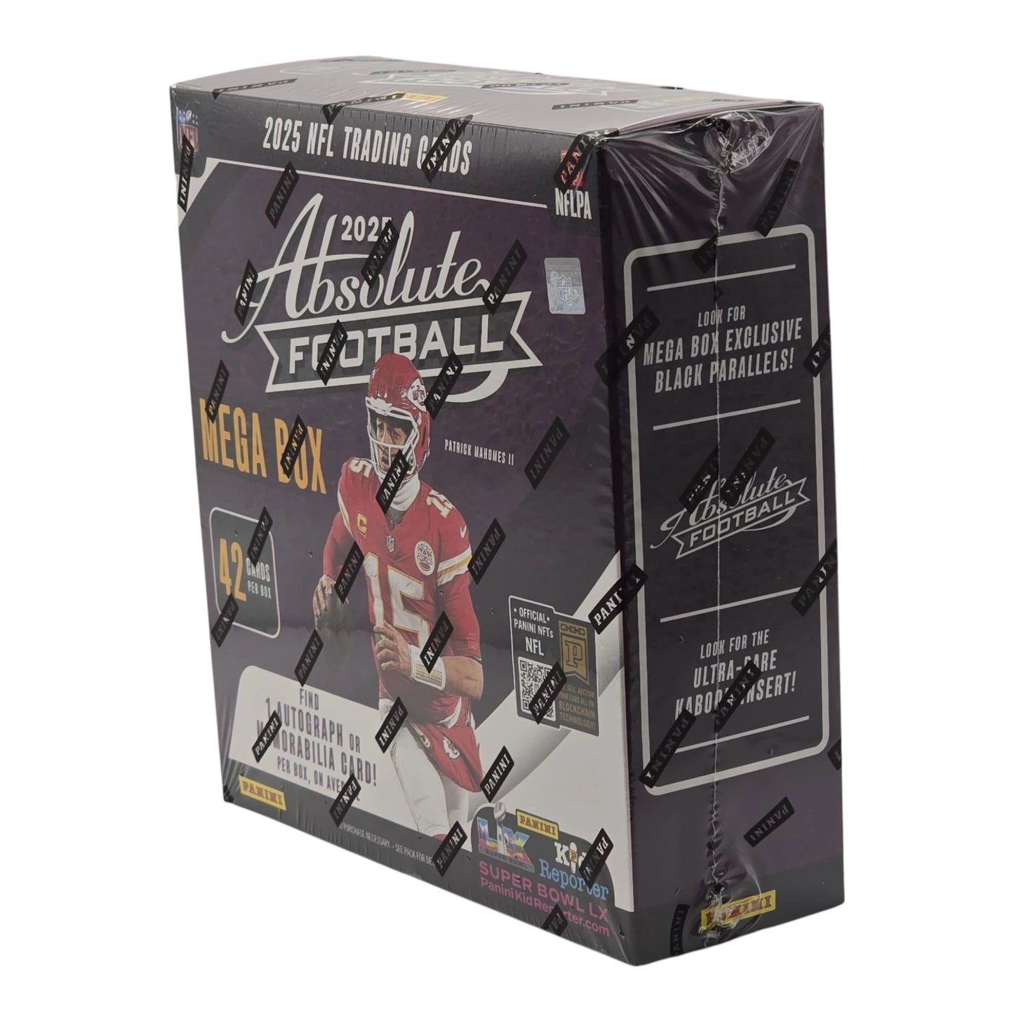2025 Panini Absolute Football Mega Box — Mega-exclusive Black Parallels and ultra-rare Kaboom insert callouts