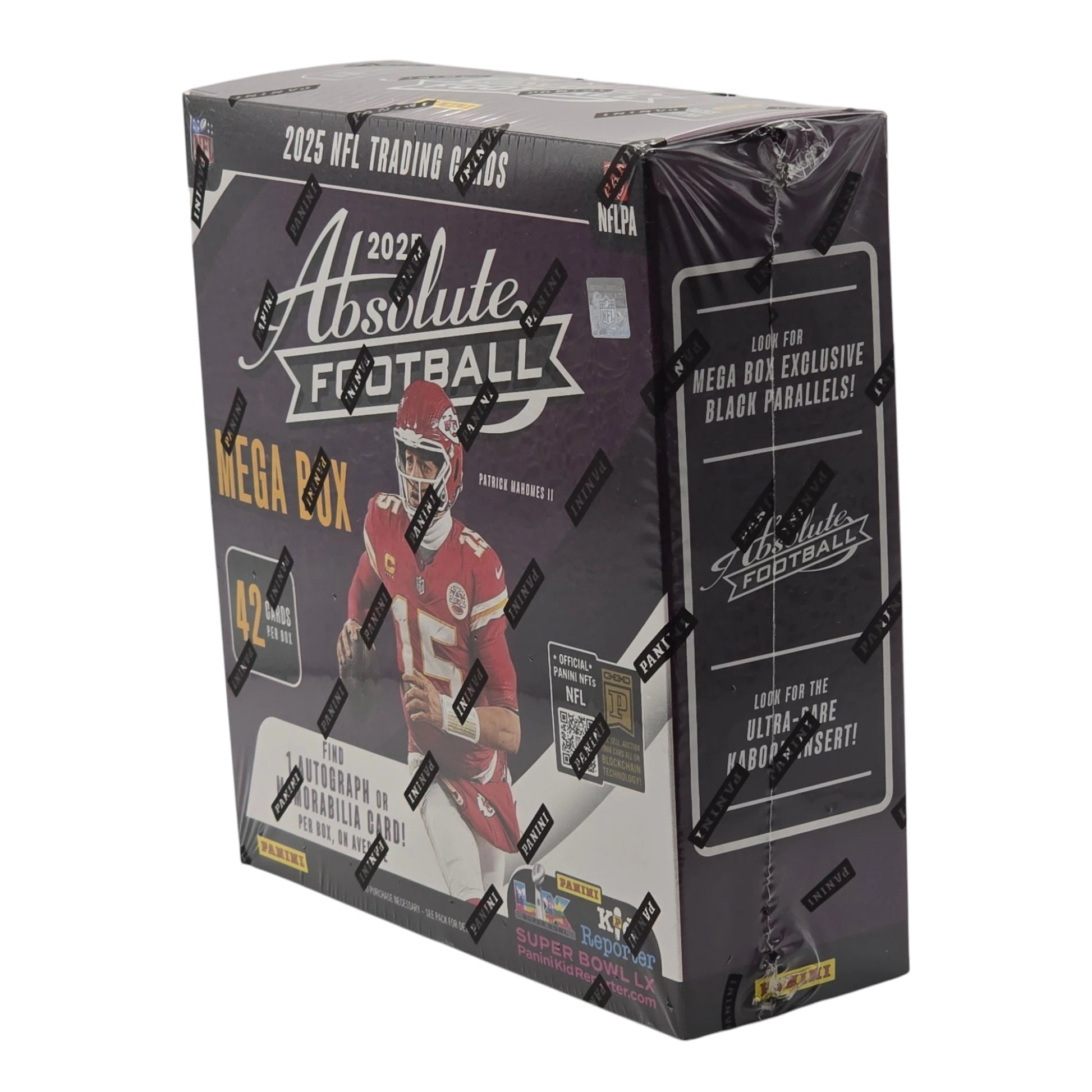 2025 Panini Absolute Football Mega Box — Mega-exclusive Black Parallels and ultra-rare Kaboom insert callouts