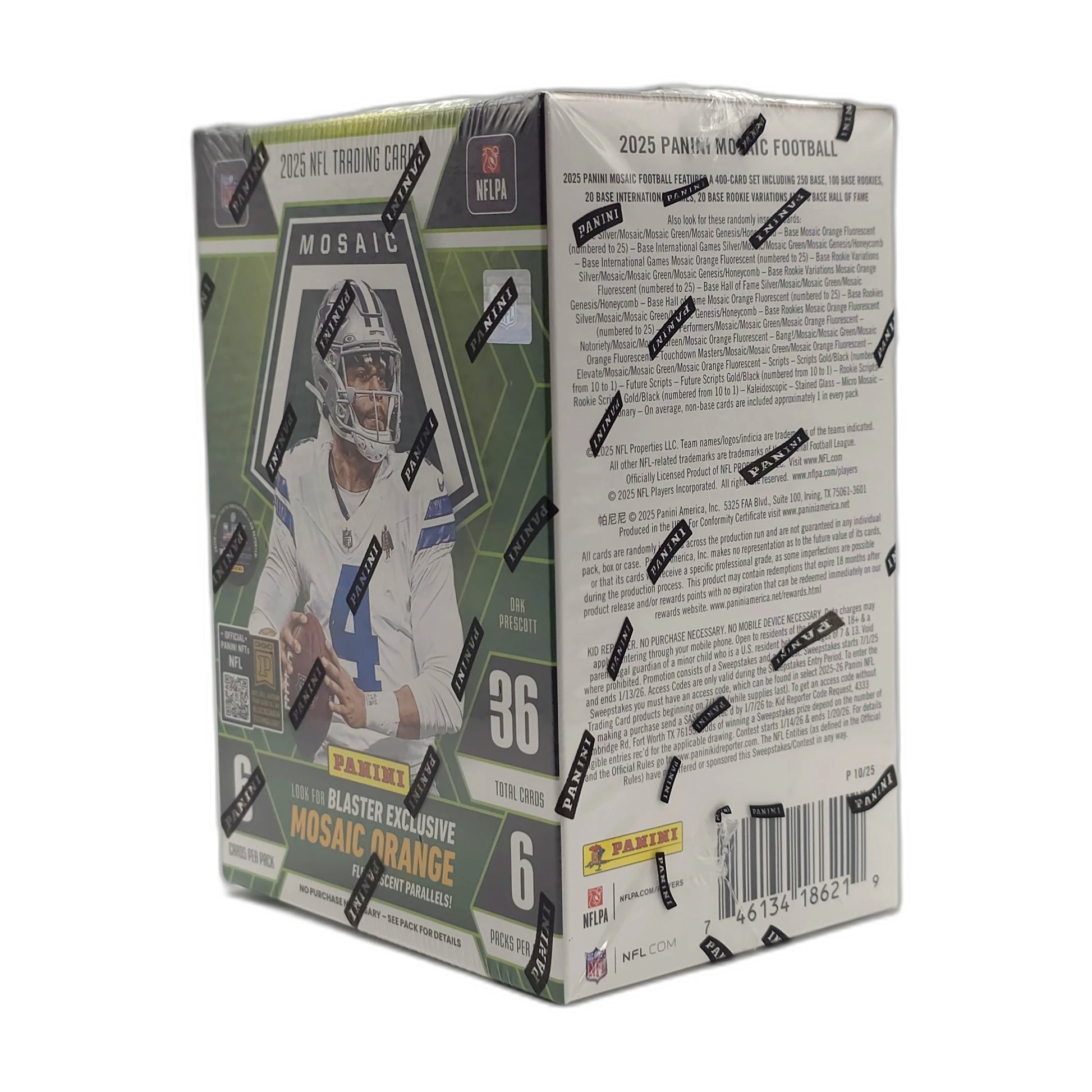 2025 Panini Mosaic Football – Blaster Box — back panel details