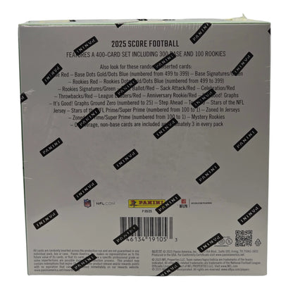 2025 Panini Score Football - Mega Box — back panel details