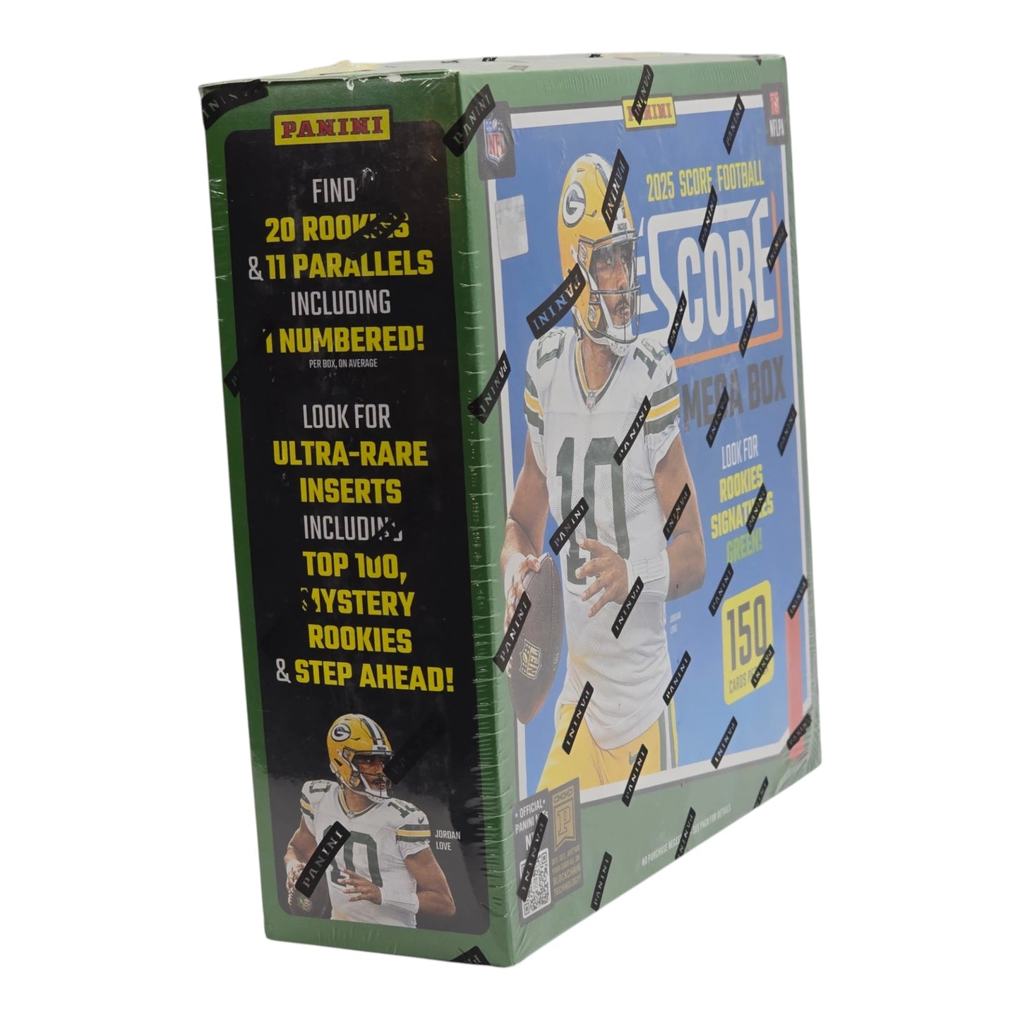 2025 Panini Score Football - Mega Box — top panel with pack configuration