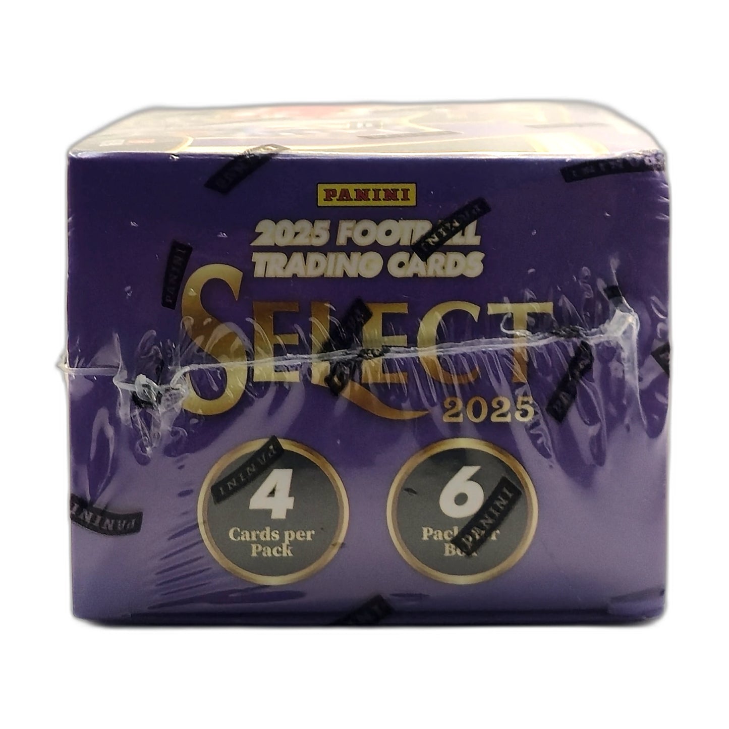 2025 Panini Select Football Blaster Box — top panel with pack configuration