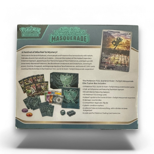 2024 Pokémon TCG Twilight Masquerade Elite Trainer Box – 9 Booster Packs & Accessories