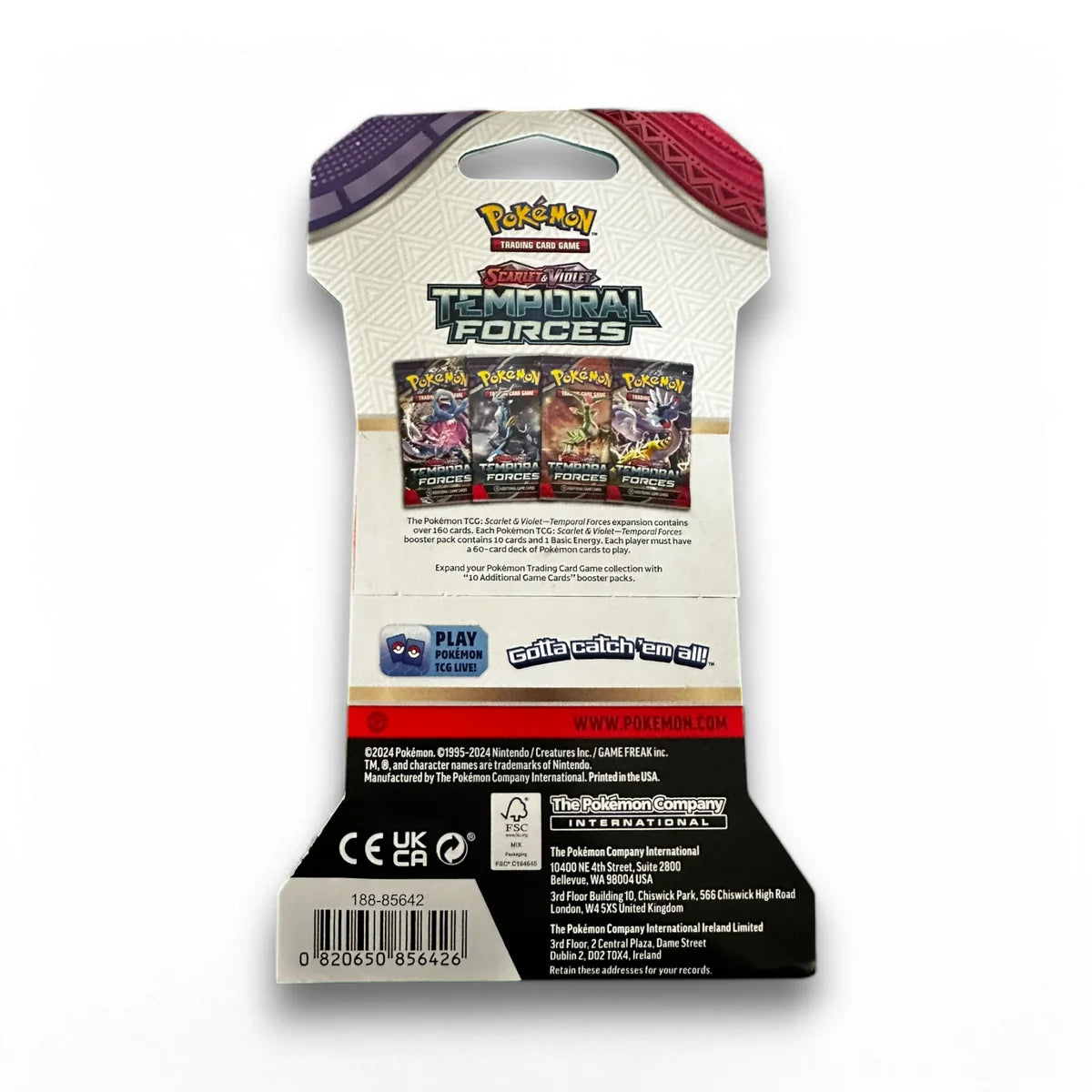 Pokemon TCG Temporal Forces Sleeved Booster